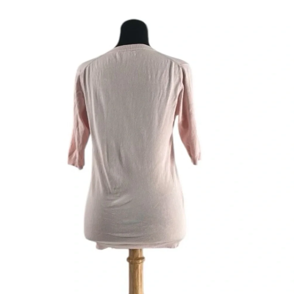 Burberry knit top silk cashmere blend light pink minimalist luxury soft sz sm - Picture 2 of 11